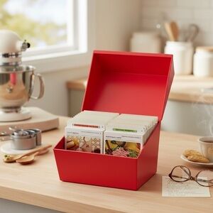 Vintage 1971 Betty Crocker Recipe Card Library With Red Storage Box